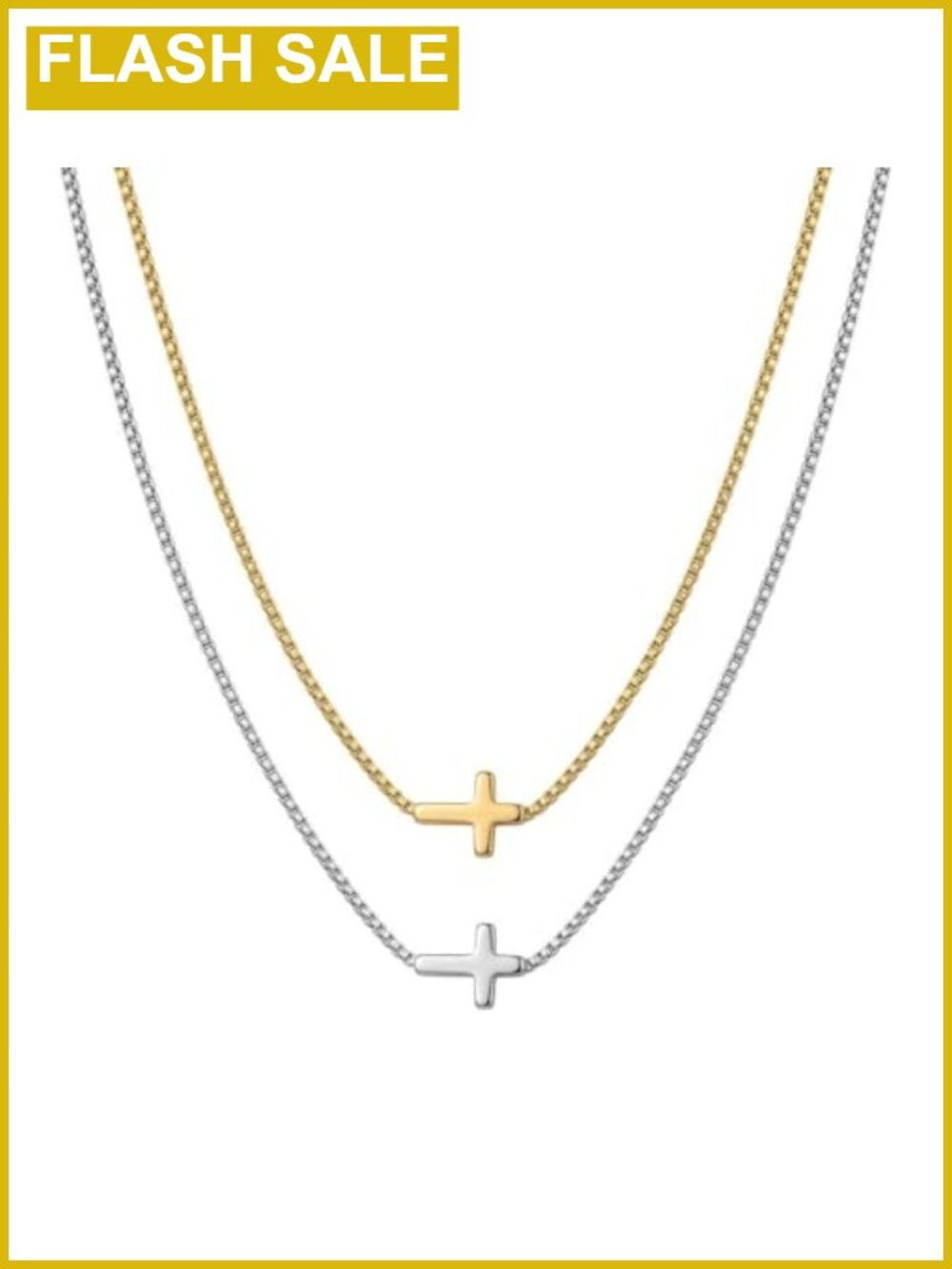 14K Gold Plated Thumb Cross Necklace Curved Prayer Pendant Box Chain Christian